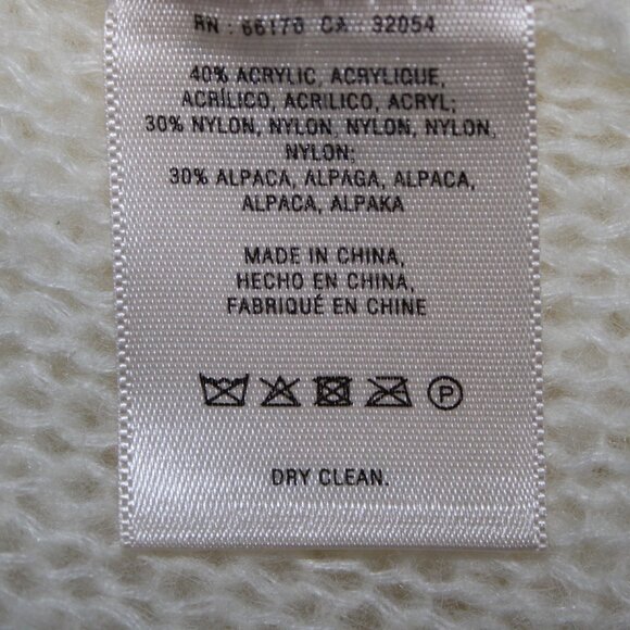 Rosie Neira Sz XS Ivory Knit Cable 3/4 Sleeve Oversize Acrylic Blend Sweater - Picture 11 of 13